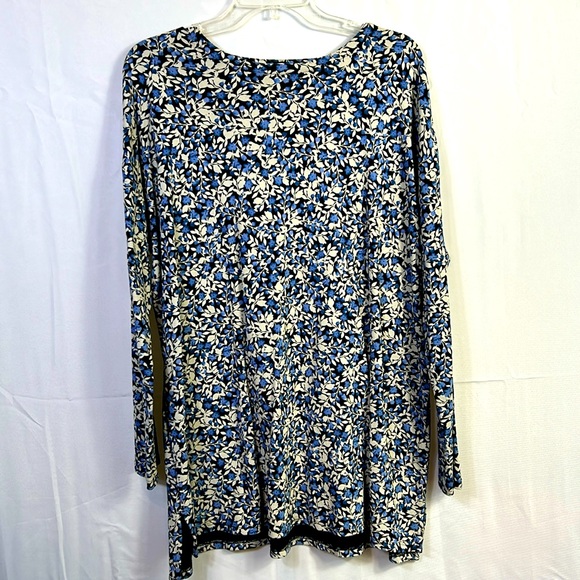 J. Jill Tops Jjill Crew Neck Tunic Top Size Cl Supima Cotton Floral
